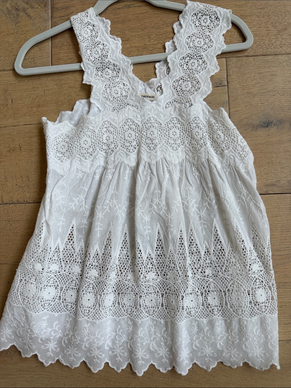 Ulla Johnson White Eyelet Lace Sleeveless Top